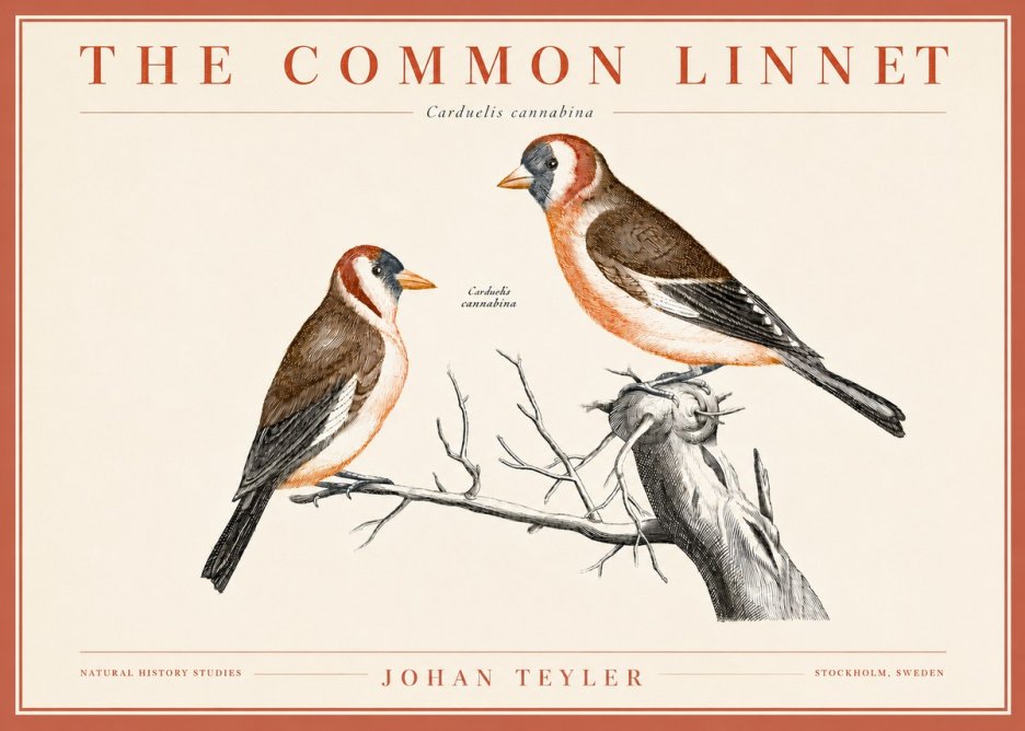Johan Teyler The Common Linnet No3 - Poszter