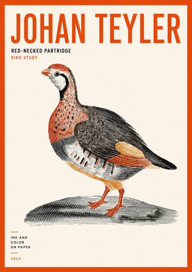 Johan Teyler Red-necked Partridge No5 - Poszter