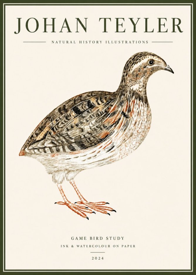 Johan Teyler Game Bird Study No5 - Poszter
