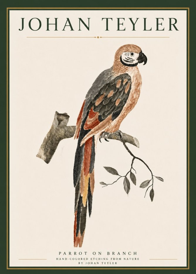 Johan Teyler Parrot on Branch No4 - Poszter