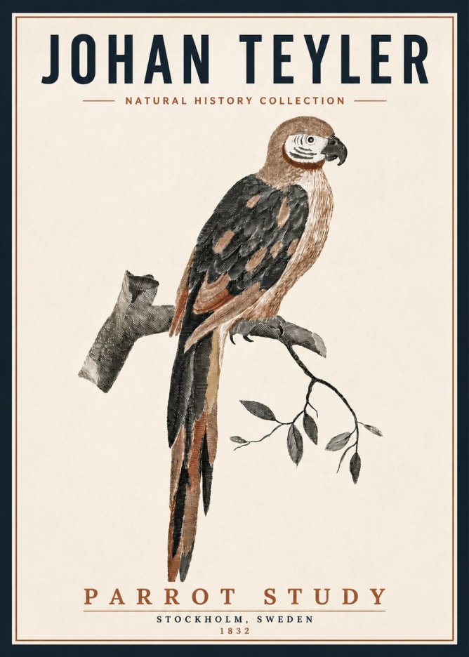 Johan Teyler Parrot Study I No5 - Poszter
