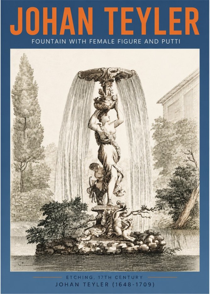 Johan Teyler Fountain with Allegorical Figures No4 - Poszter