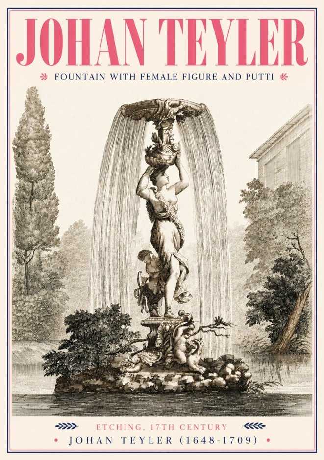 Johan Teyler Fountain with Allegorical Figures No5 - Poszter