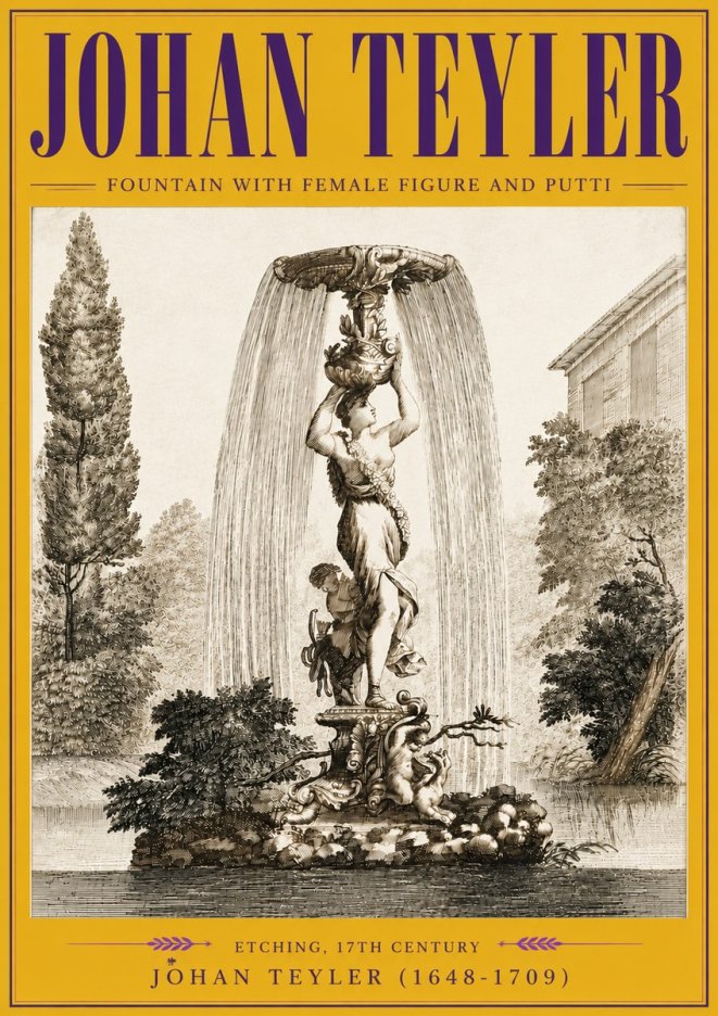 Johan Teyler Fountain with Allegorical Figures No6 - Poszter