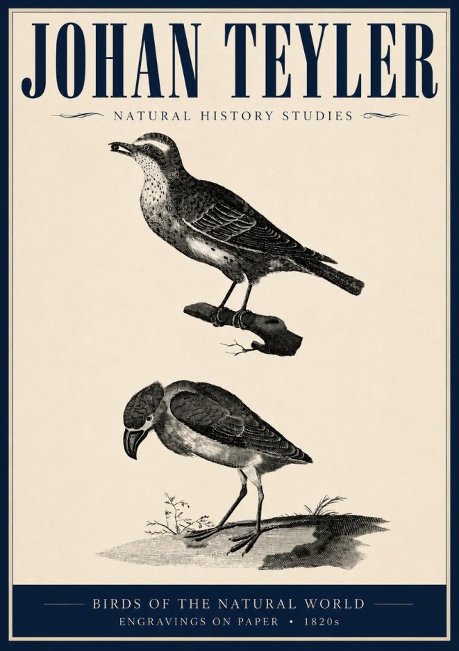 Johan Teyler Birds of the Natural World No5 - Poszter