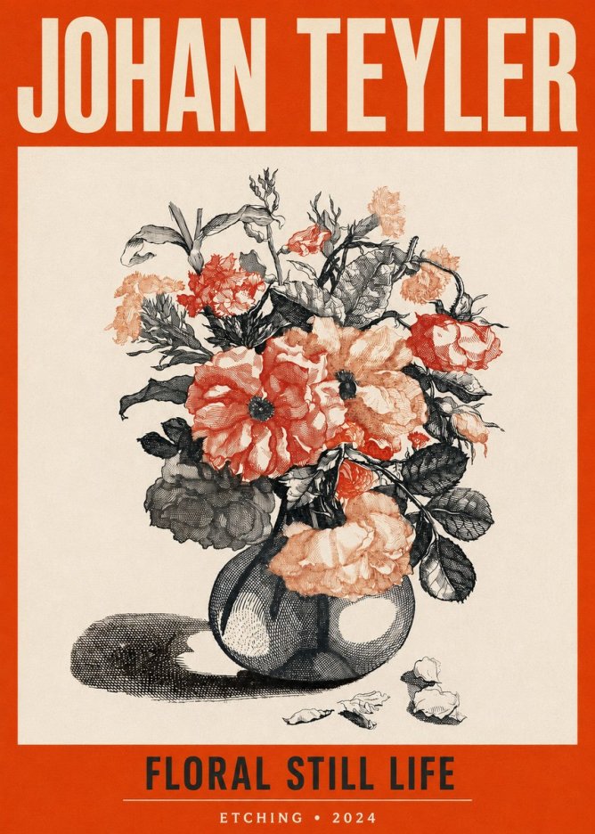 Johan Teyler Floral Still Life I No2 - Poszter