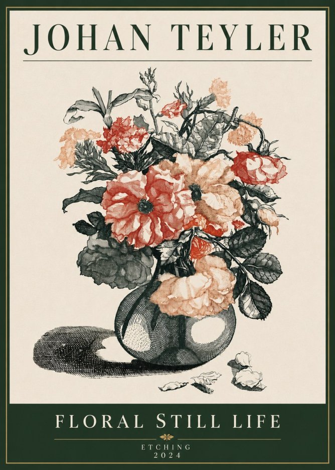 Johan Teyler Floral Still Life I No4 - Poszter