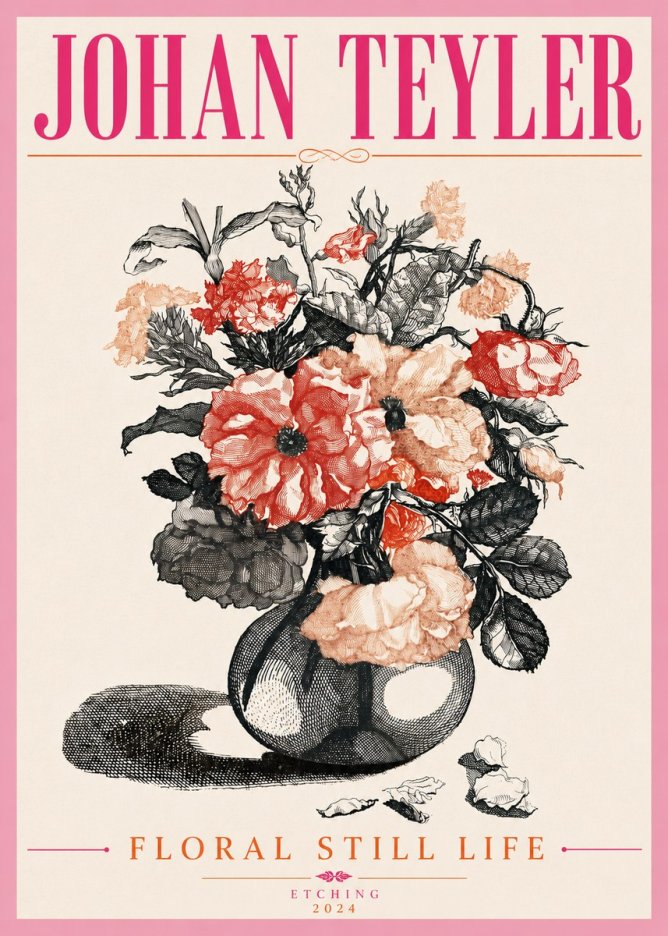 Johan Teyler Floral Still Life I No6 - Poszter