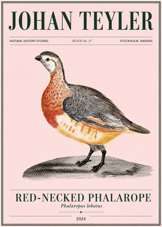 Johan Teyler Red-necked Phalarope No4 - Poszter