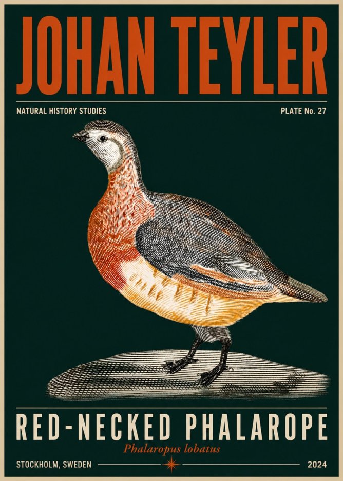 Johan Teyler Red-necked Phalarope No5 - Poszter