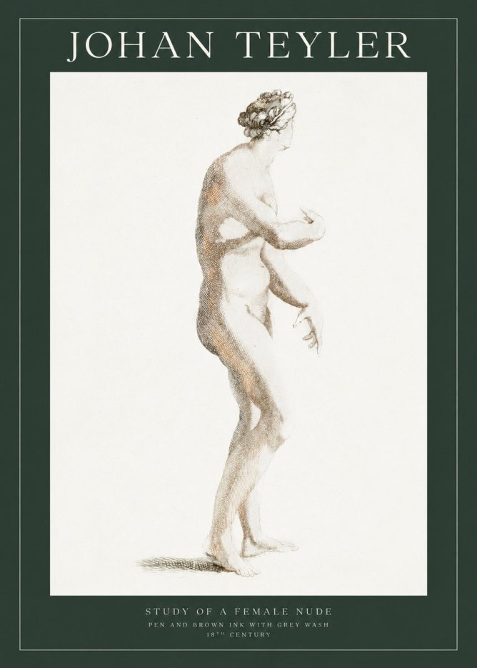 Johan Teyler Study of a Female Nude No1 - Poszter