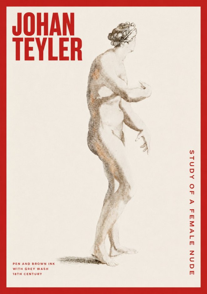 Johan Teyler Study of a Female Nude No2 - Poszter