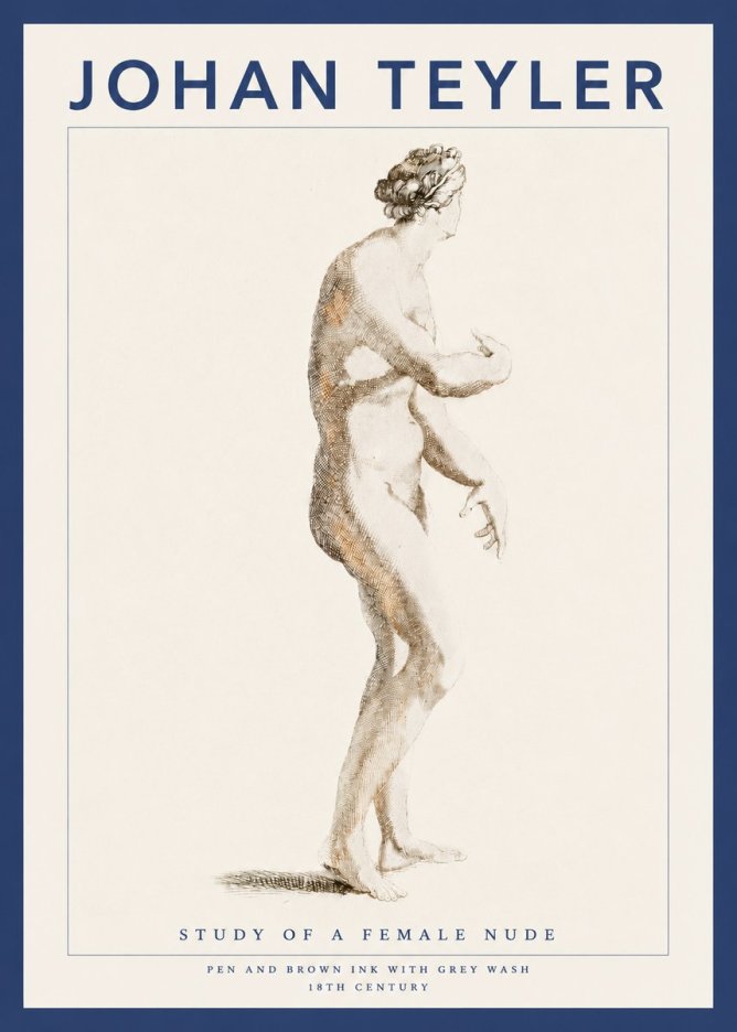 Johan Teyler Study of a Female Nude No3 - Poszter