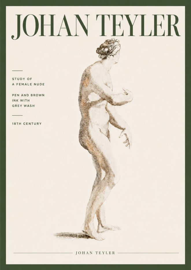 Johan Teyler Study of a Female Nude No4 - Poszter