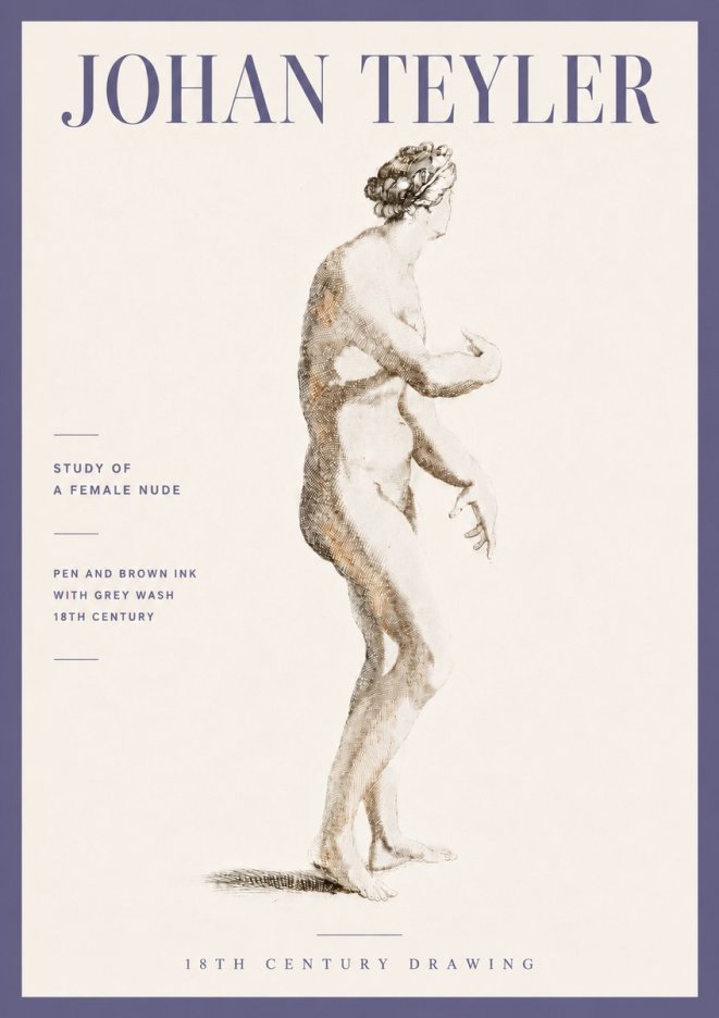 Johan Teyler Study of a Female Nude No6 - Poszter