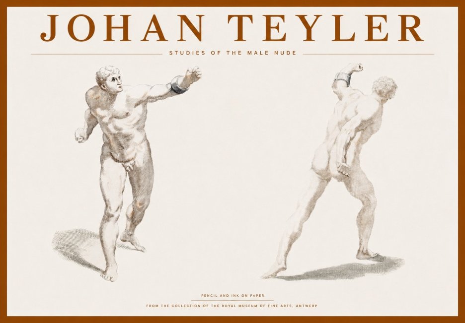 Johan Teyler Studies of the Male Nude No1 - Poszter