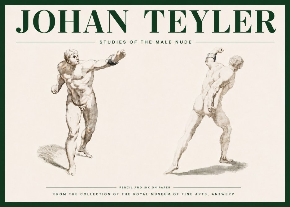 Johan Teyler Studies of the Male Nude No4 - Poszter