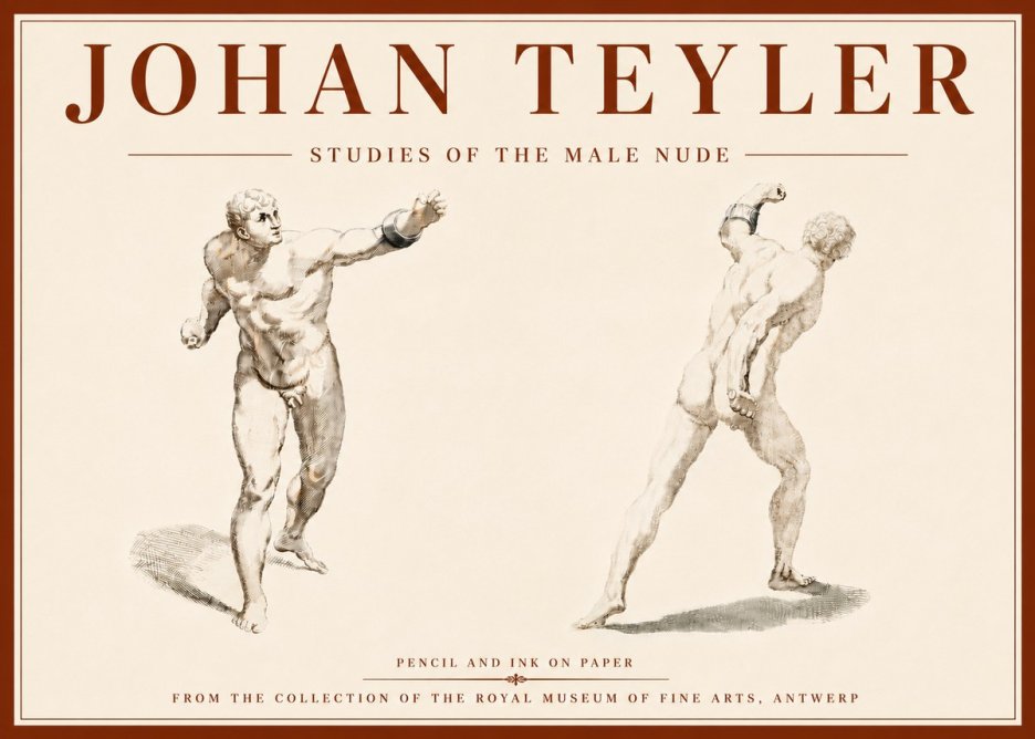 Johan Teyler Studies of the Male Nude No6 - Poszter