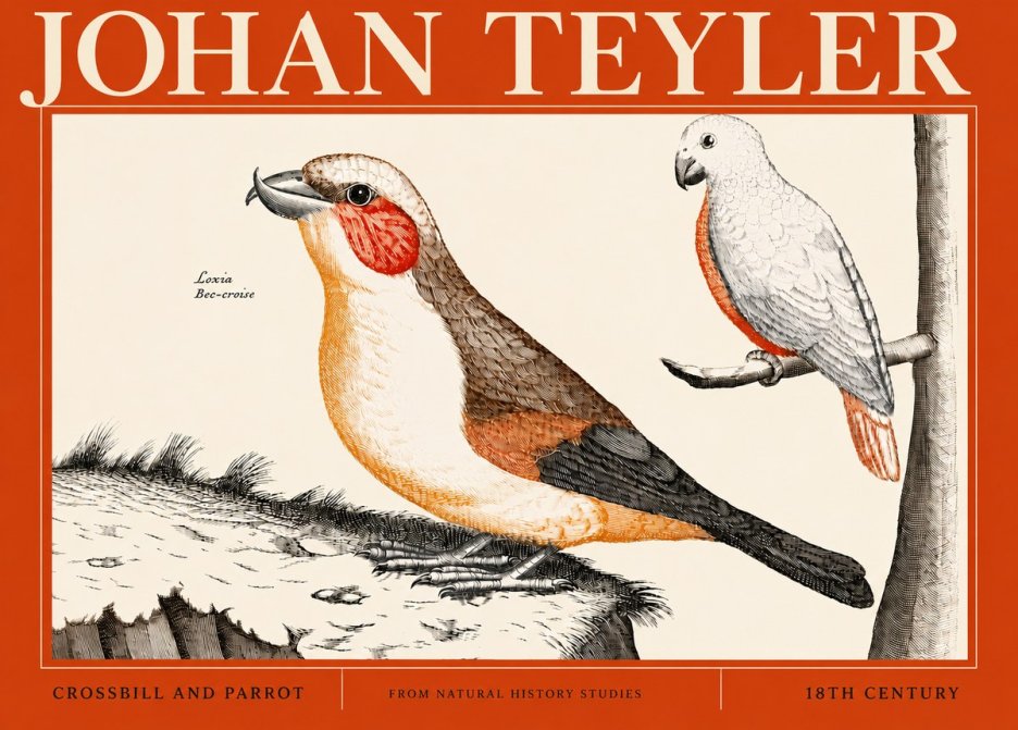 Johan Teyler Crossbill and Parrot No4 - Poszter