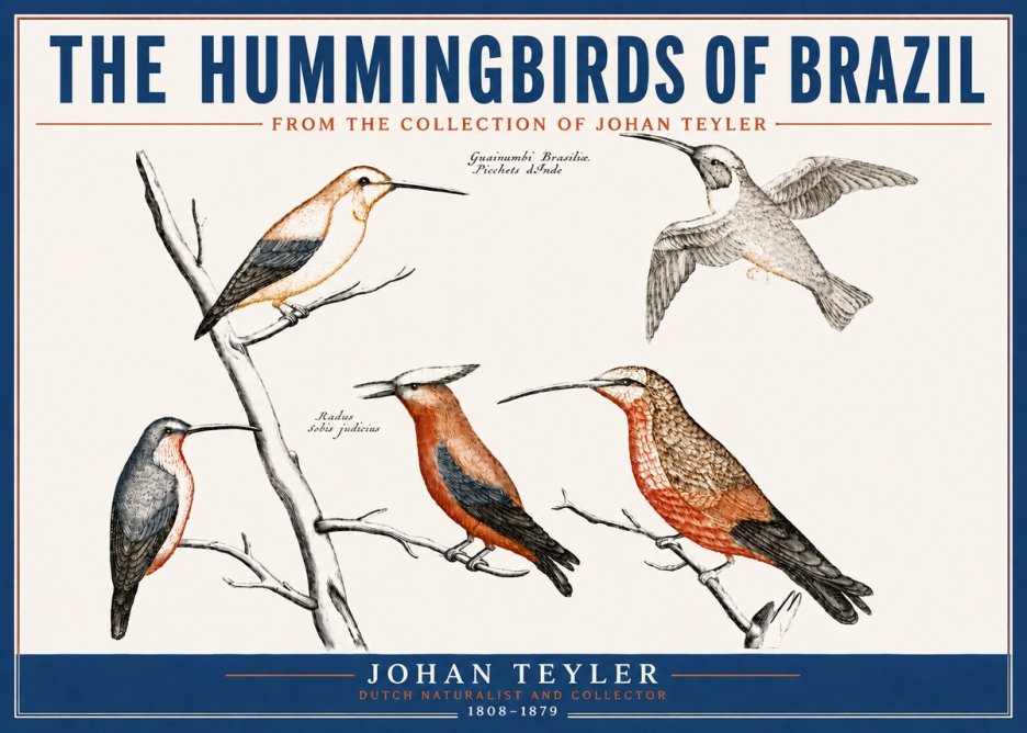 Johan Teyler The Hummingbirds of Brazil from the Collection of Johan Teyler No4 - Poszter
