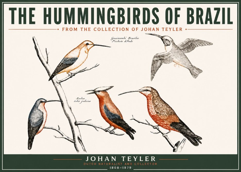 Johan Teyler The Hummingbirds of Brazil from the Collection of Johan Teyler No6 - Poszter