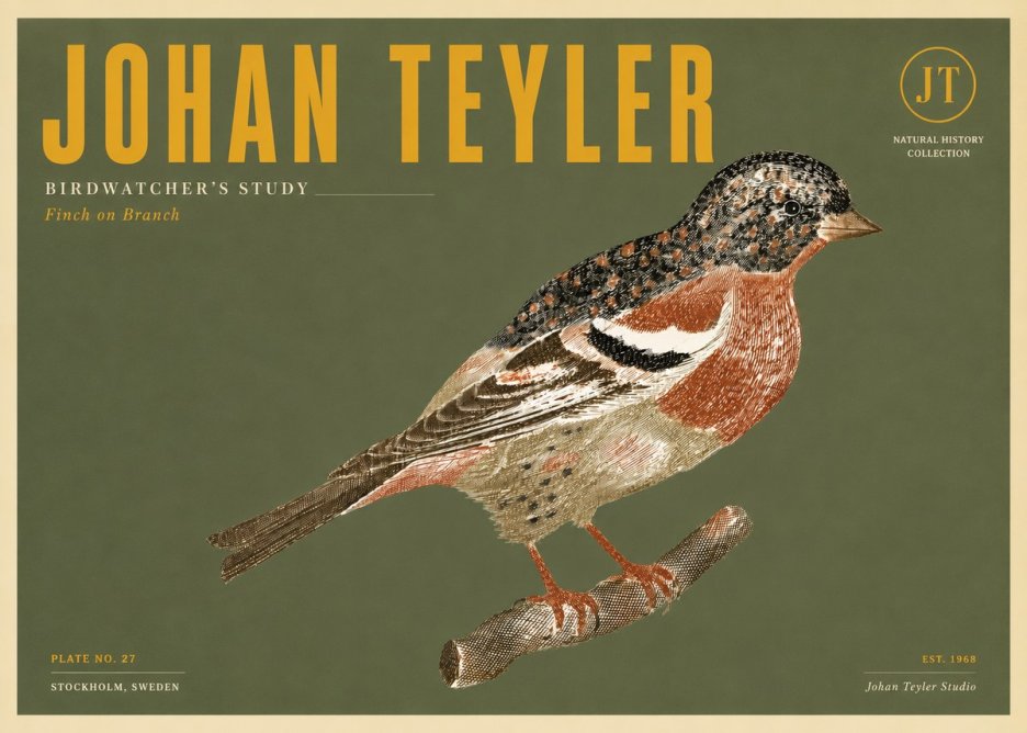 Johan Teyler Finch on Branch No5 - Poszter