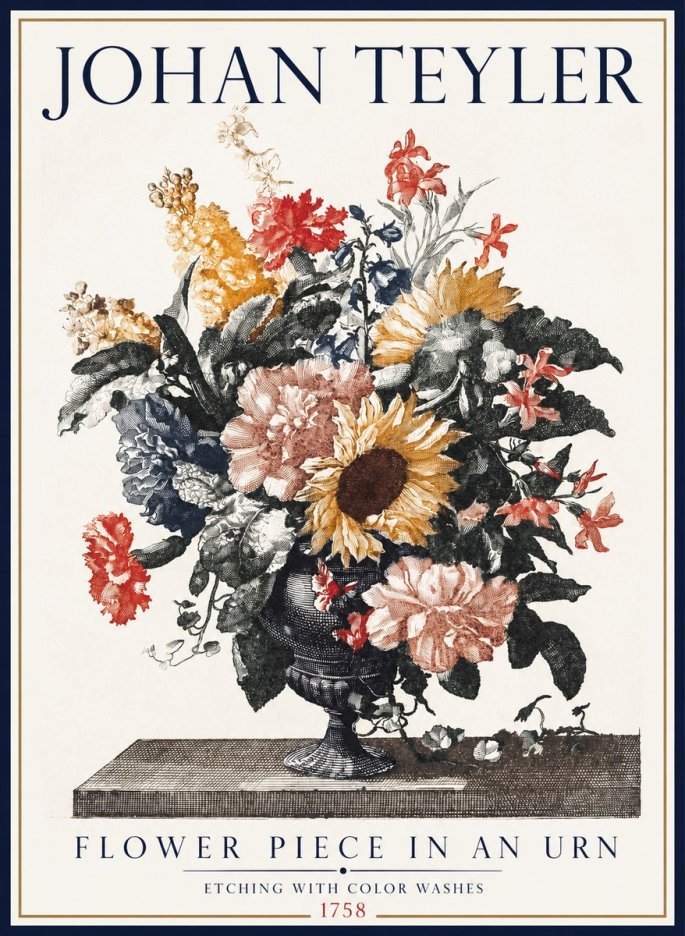 Johan Teyler Flower Piece in an Urn I No1 - Poszter