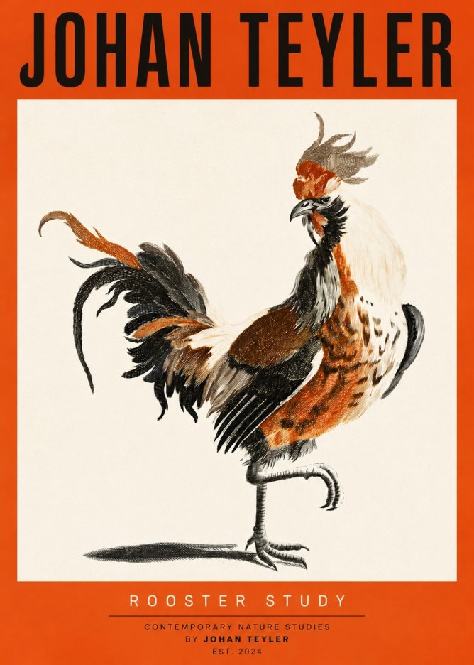 Johan Teyler Rooster Study No2 - Poszter