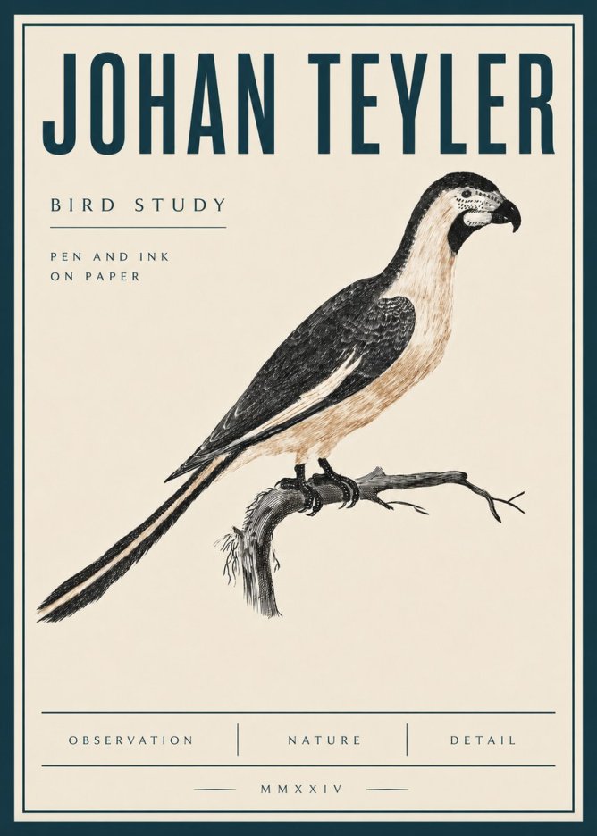 Johan Teyler Bird Study I No4 - Poszter