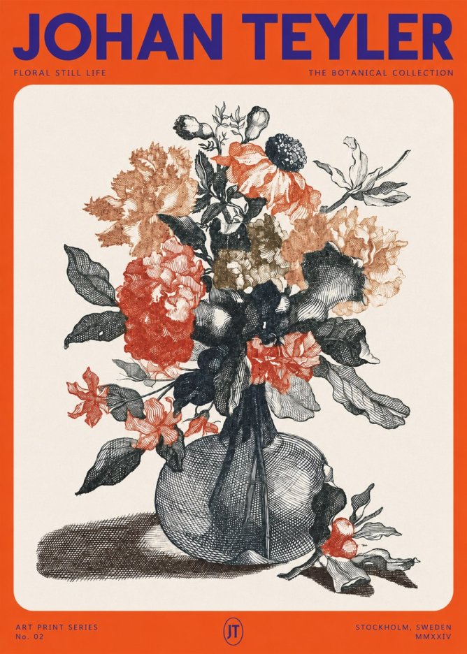 Johan Teyler Floral Still Life II No2 - Poszter