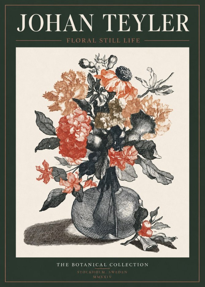 Johan Teyler Floral Still Life II No3 - Poszter
