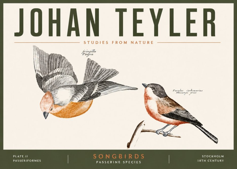 Johan Teyler Songbirds - Plate Ii No5 - Poszter