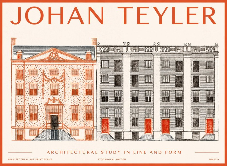 Johan Teyler Architectural Study in Line and Form No1 - Poszter