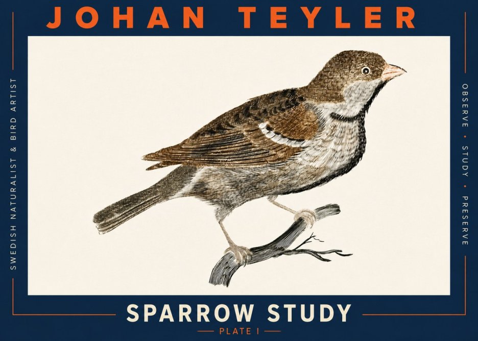 Johan Teyler Sparrow Study No3 - Poszter