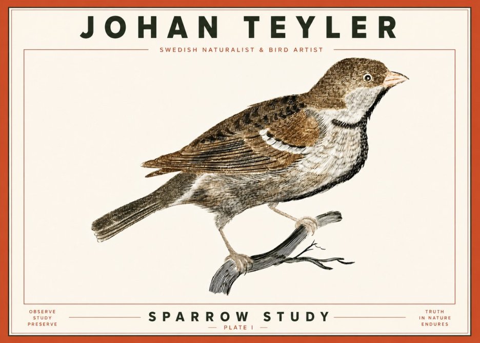 Johan Teyler Sparrow Study No4 - Poszter