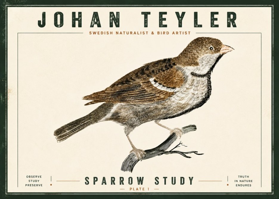 Johan Teyler Sparrow Study No5 - Poszter