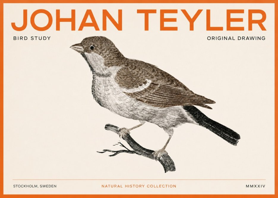Johan Teyler Bird Study II No3 - Poszter