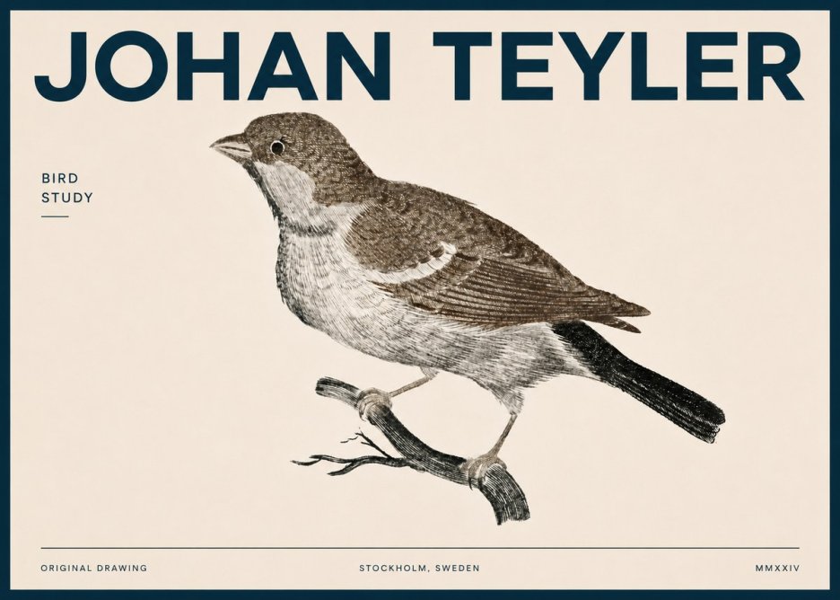 Johan Teyler Bird Study II No4 - Poszter