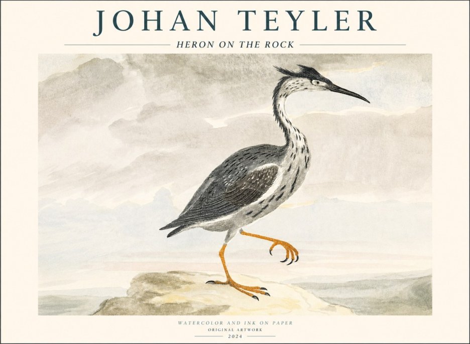Johan Teyler Heron on the Rock No1 - Poszter