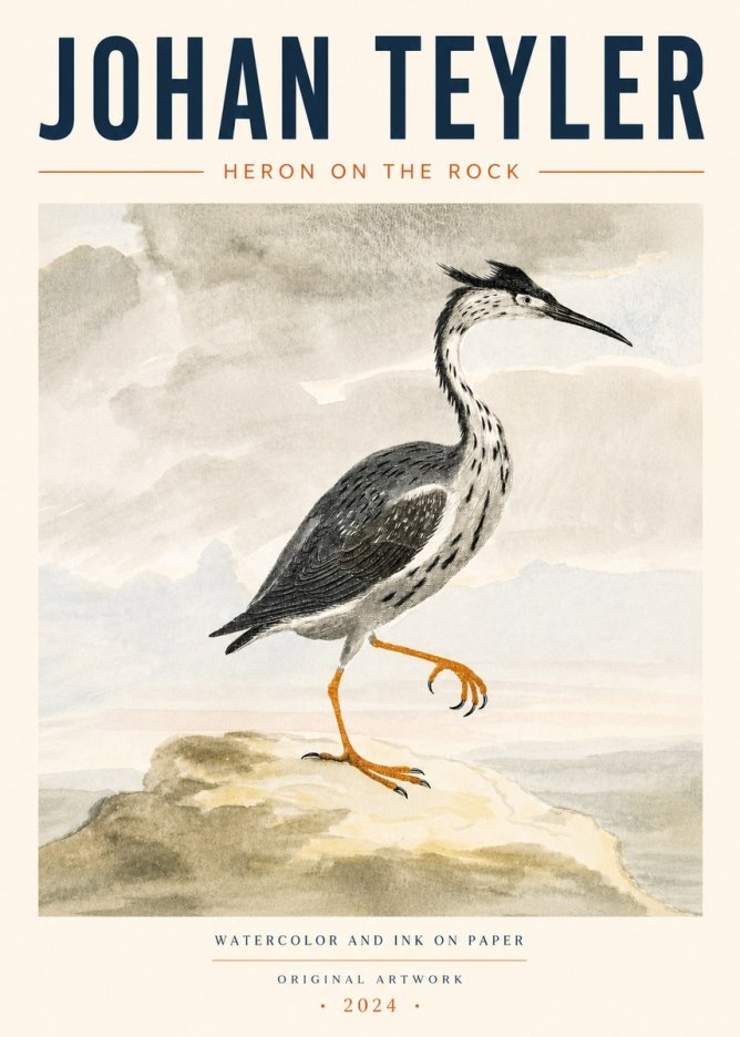 Johan Teyler Heron on the Rock No4 - Poszter