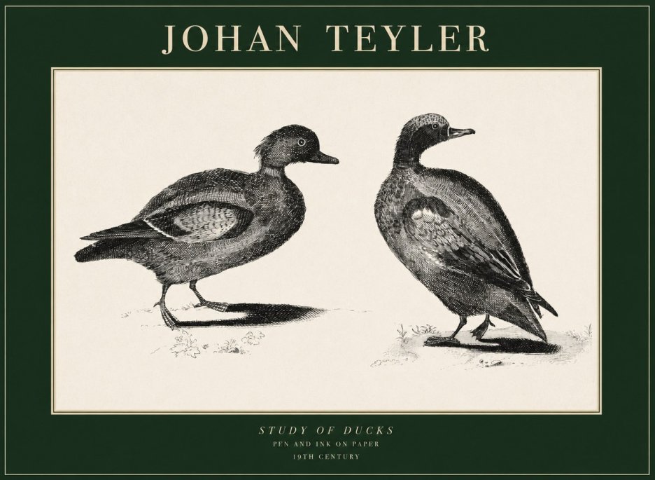 Johan Teyler Study of Ducks No1 - Poszter