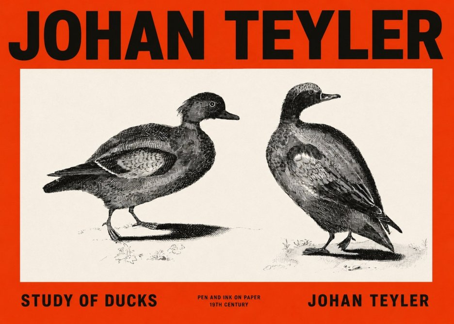 Johan Teyler Study of Ducks No2 - Poszter