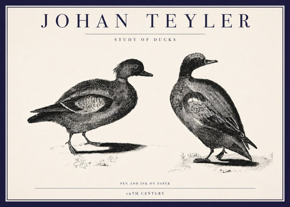 Johan Teyler Study of Ducks No3 - Poszter