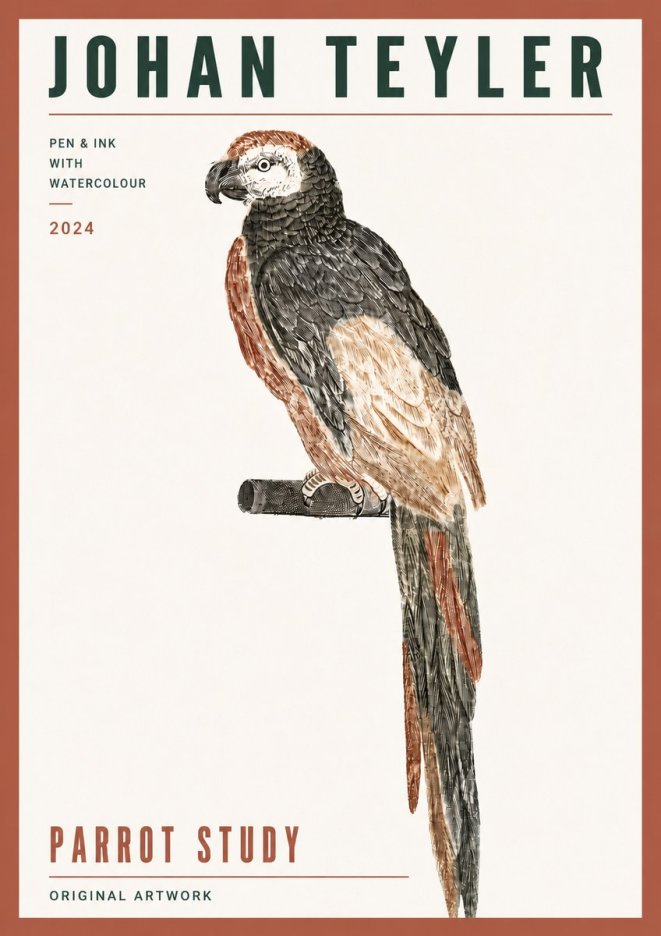 Johan Teyler Parrot Study II No6 - Poszter