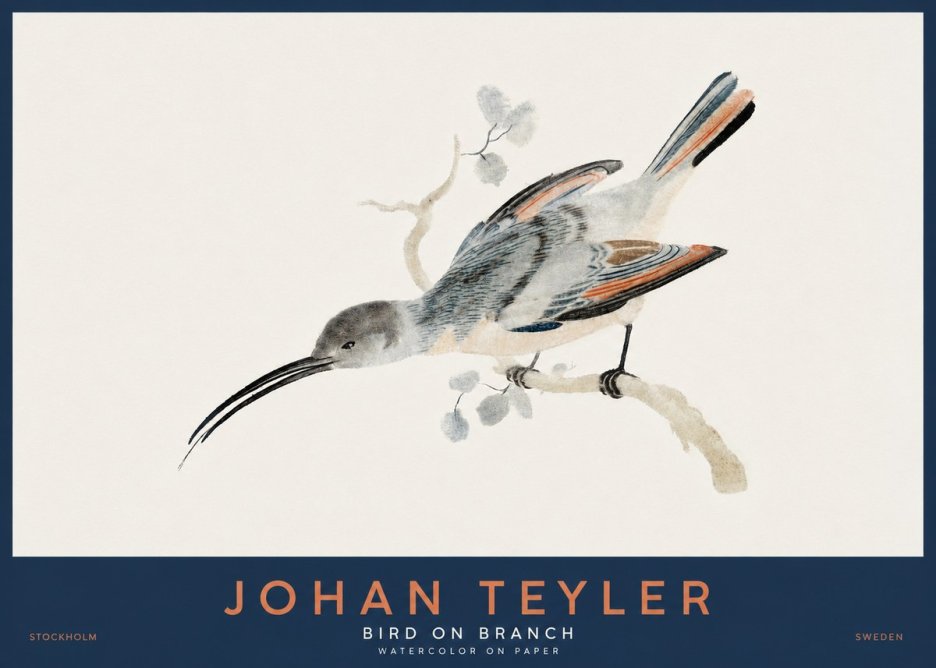 Johan Teyler Bird on Branch I No2 - Poszter