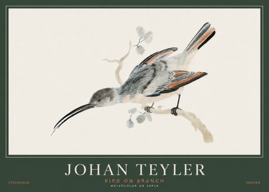 Johan Teyler Bird on Branch I No3 - Poszter