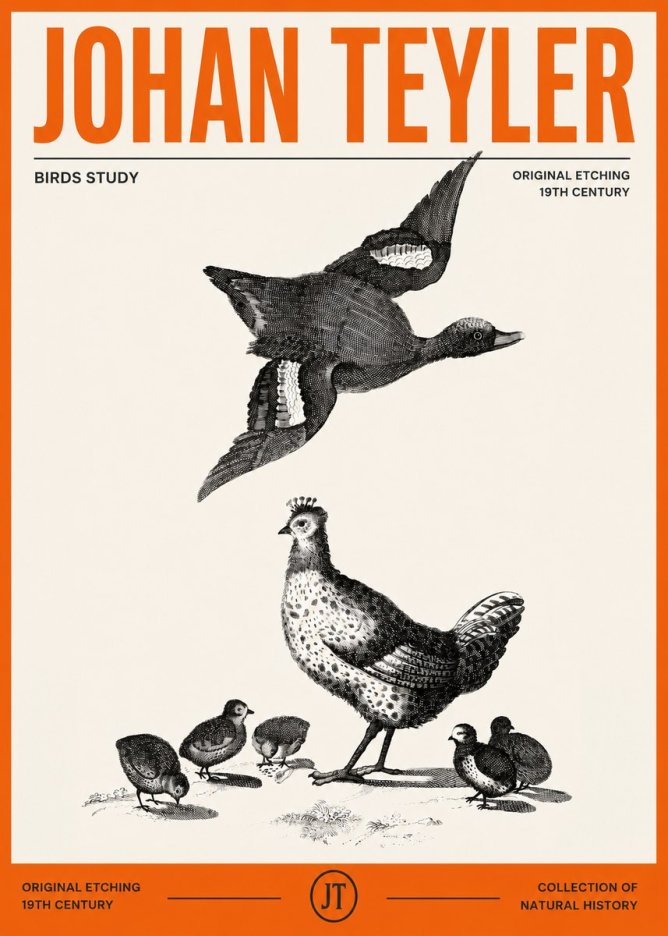 Johan Teyler Birds Study No2 - Poszter