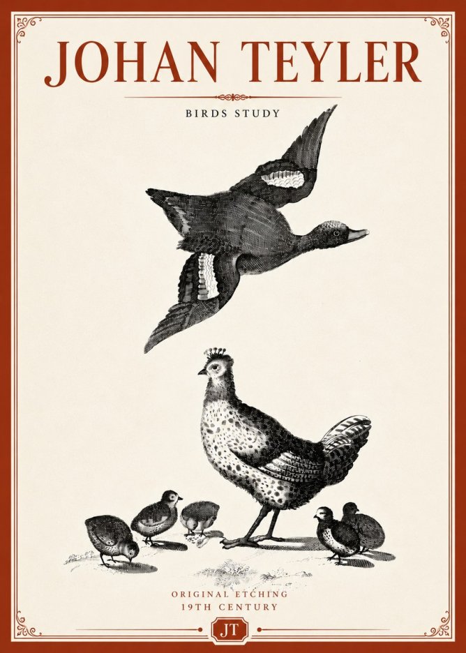 Johan Teyler Birds Study No5 - Poszter