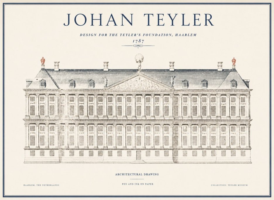 Johan Teyler Haarlem Town Hall - Elevation - 1778 No5 - Poszter