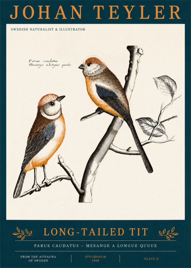 Johan Teyler Long-tailed Tit No2 - Poszter